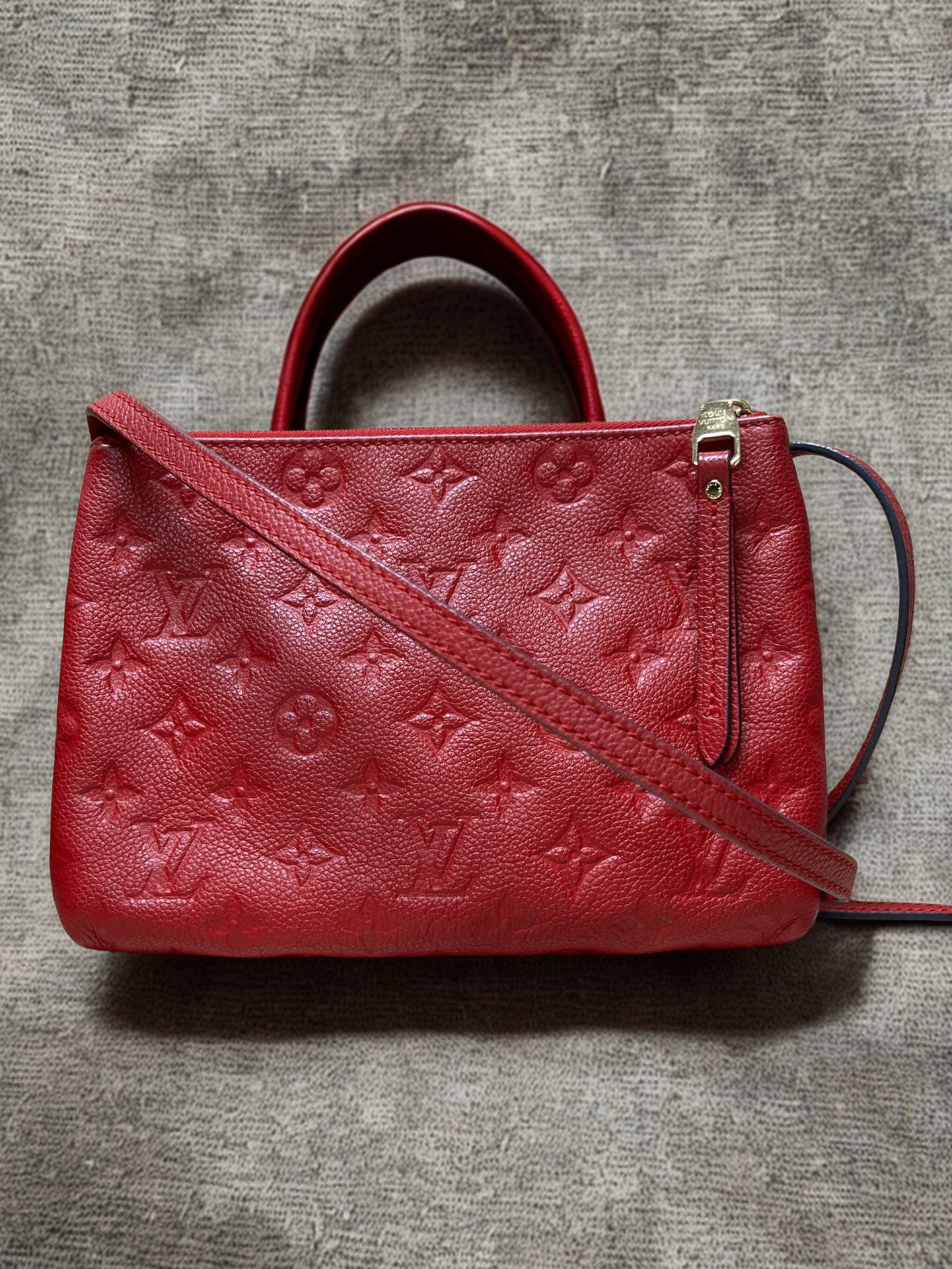 Louis Vuitton Monogram Empreinte Twice Shoulder Bag Cherry