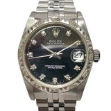 Rolex Ref: 78240 Datejust 31 Diamond Dial Automatic Watch Custom Diamond Bezel 31mm