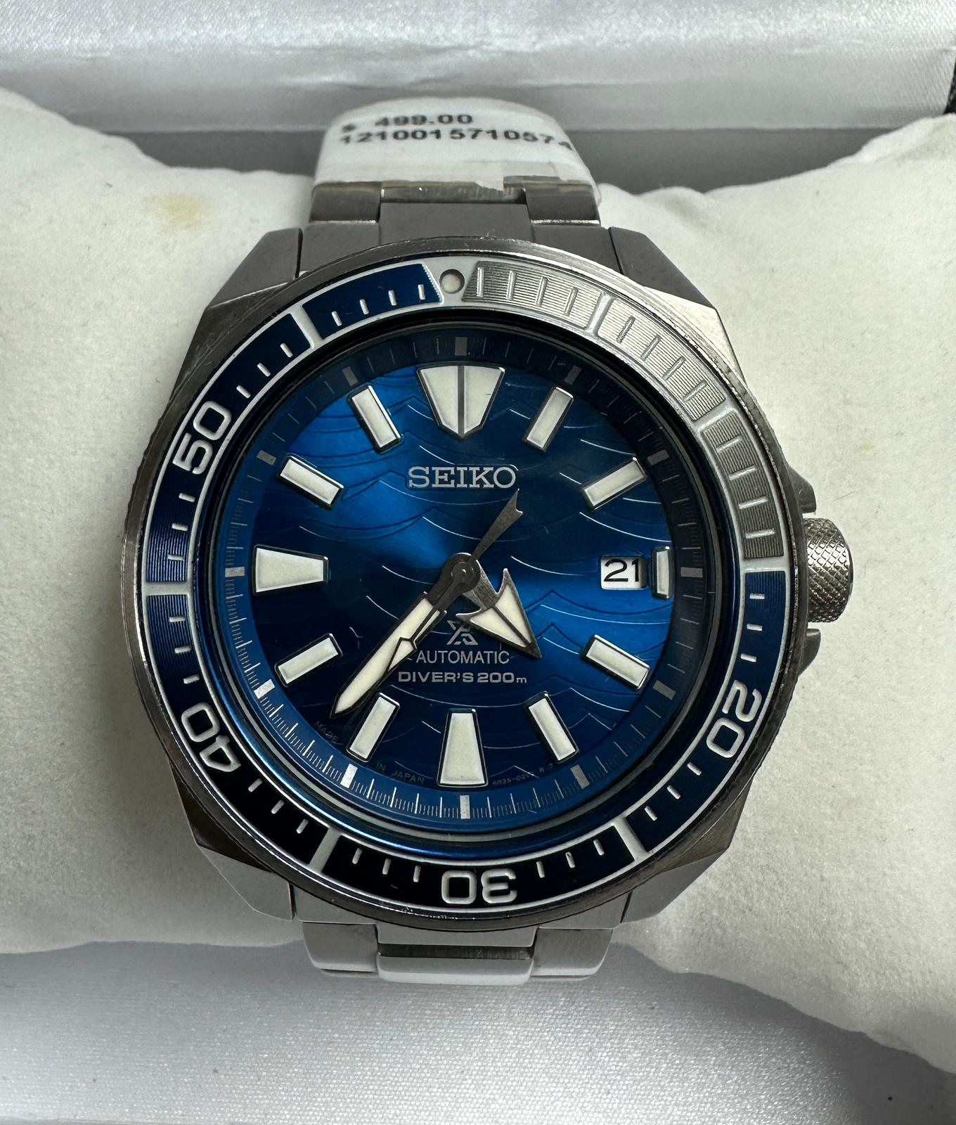 Seiko 4R35-03J0 Blue Dial Automatic Stainless Steel Men Watch