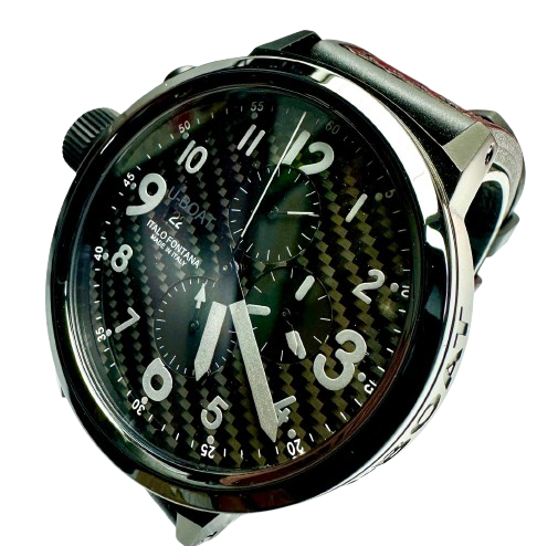 U Boat Chronograph Black Dial Automatic Strap Men Watch