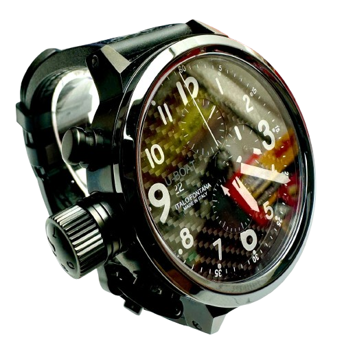 U Boat Chronograph Black Dial Automatic Strap Men Watch