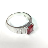 Red Spinel 750 White Gold Diamond Ring