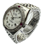 Rolex 68240 White Roman Dial Stainless Steel Midsize Bracelet Watch