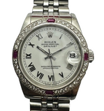 Rolex 68240 White Roman Dial Stainless Steel Midsize Bracelet Watch