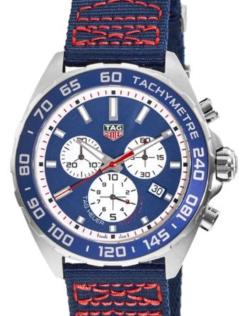 Tag Heuer Formula 1 Redbull Edition Chronograph Blue Dial Blue NATO Strap Watch for Men - CAZ1018.FC8213 ,43mm