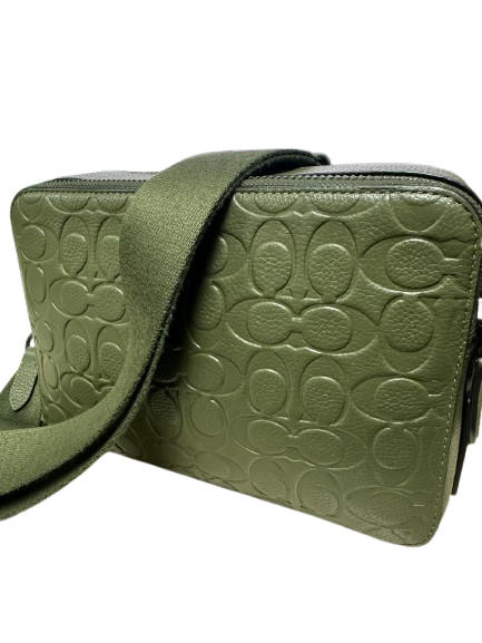 Coach F2124-CW660 Pebble Leather Green Colour Crossbody Bag