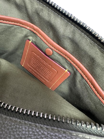 Coach F2124-CW660 Pebble Leather Green Colour Crossbody Bag
