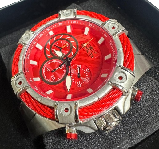 Invicta Bolt Quartz Red Colour Dial Bracelet Men Watch