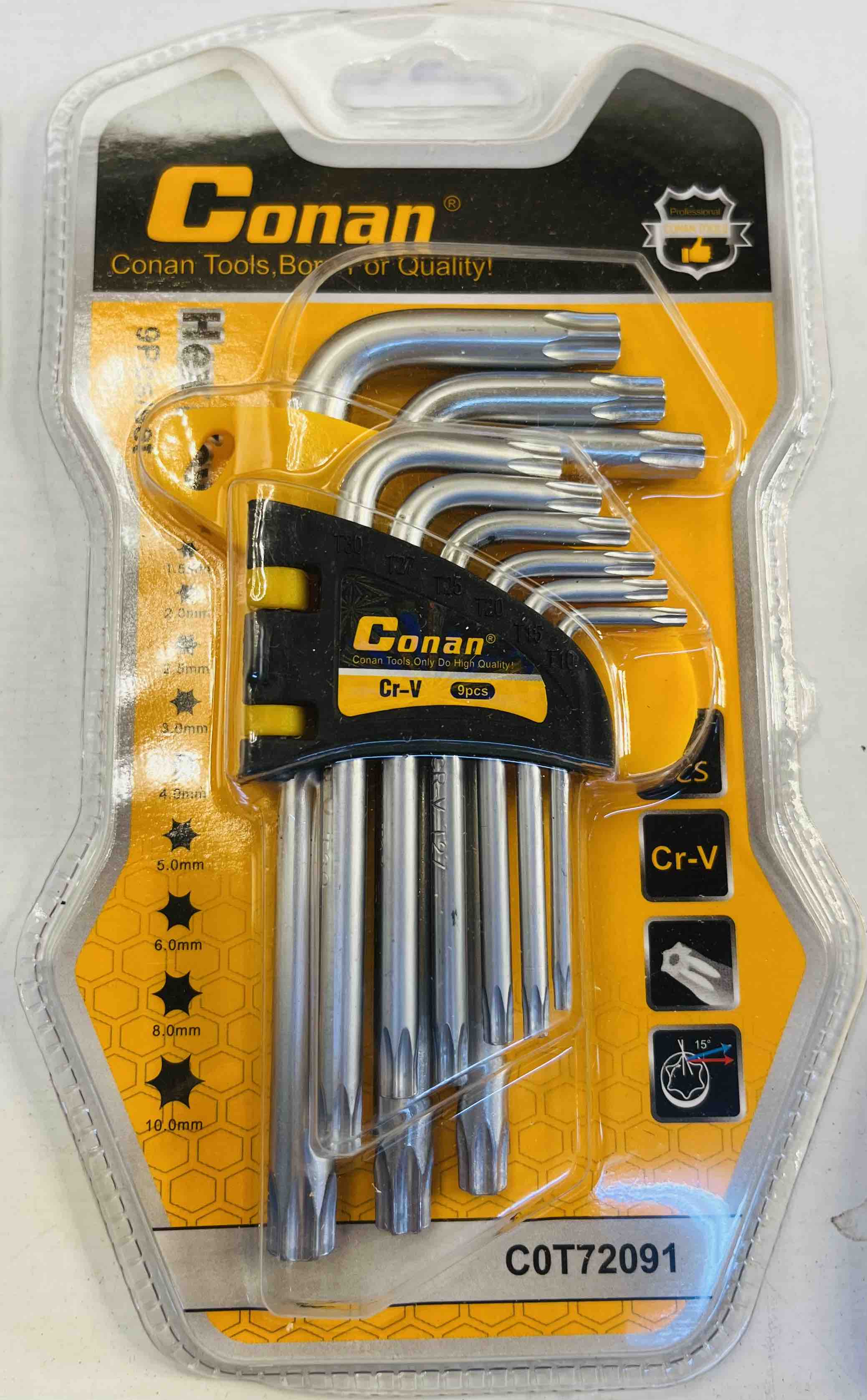 CONAN-Short Arm Torx Key Set/ 9pc