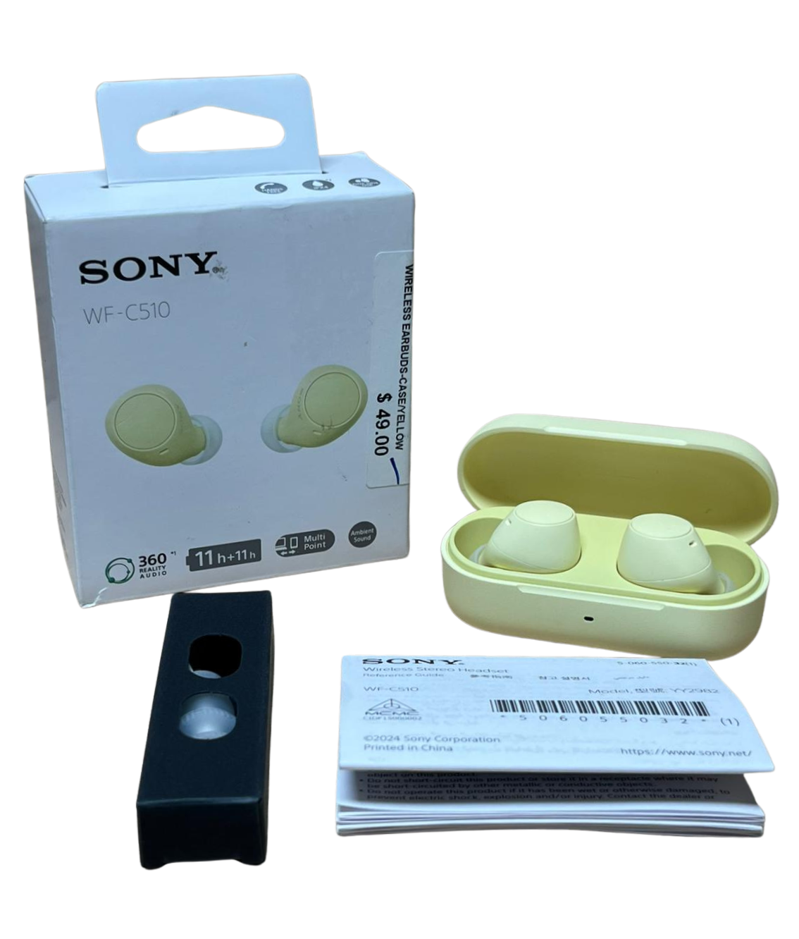 Sony WFC510 Compact Truly Wireless Earbuds Yellow