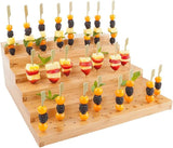 Multi-Level Rectangular Bamboo Food Skewer Holder – 6 Levels | 180 Holes | Restaurantware