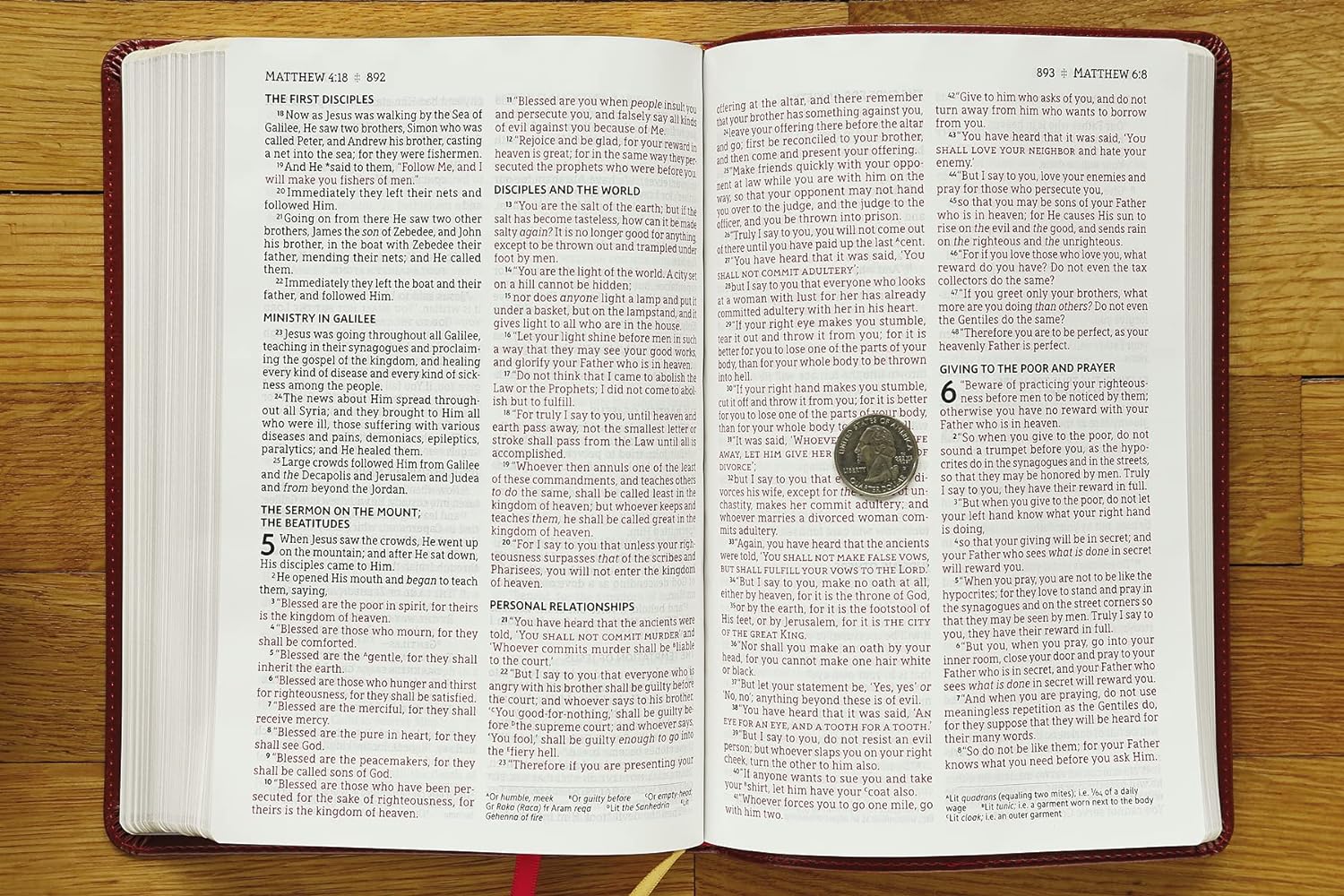 NASB Thinline Bible Large Print Leathersoft Brown Red Letter 1995 Text Comfort Print Imitation Leather