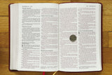 NASB Thinline Bible Large Print Leathersoft Brown Red Letter 1995 Text Comfort Print Imitation Leather