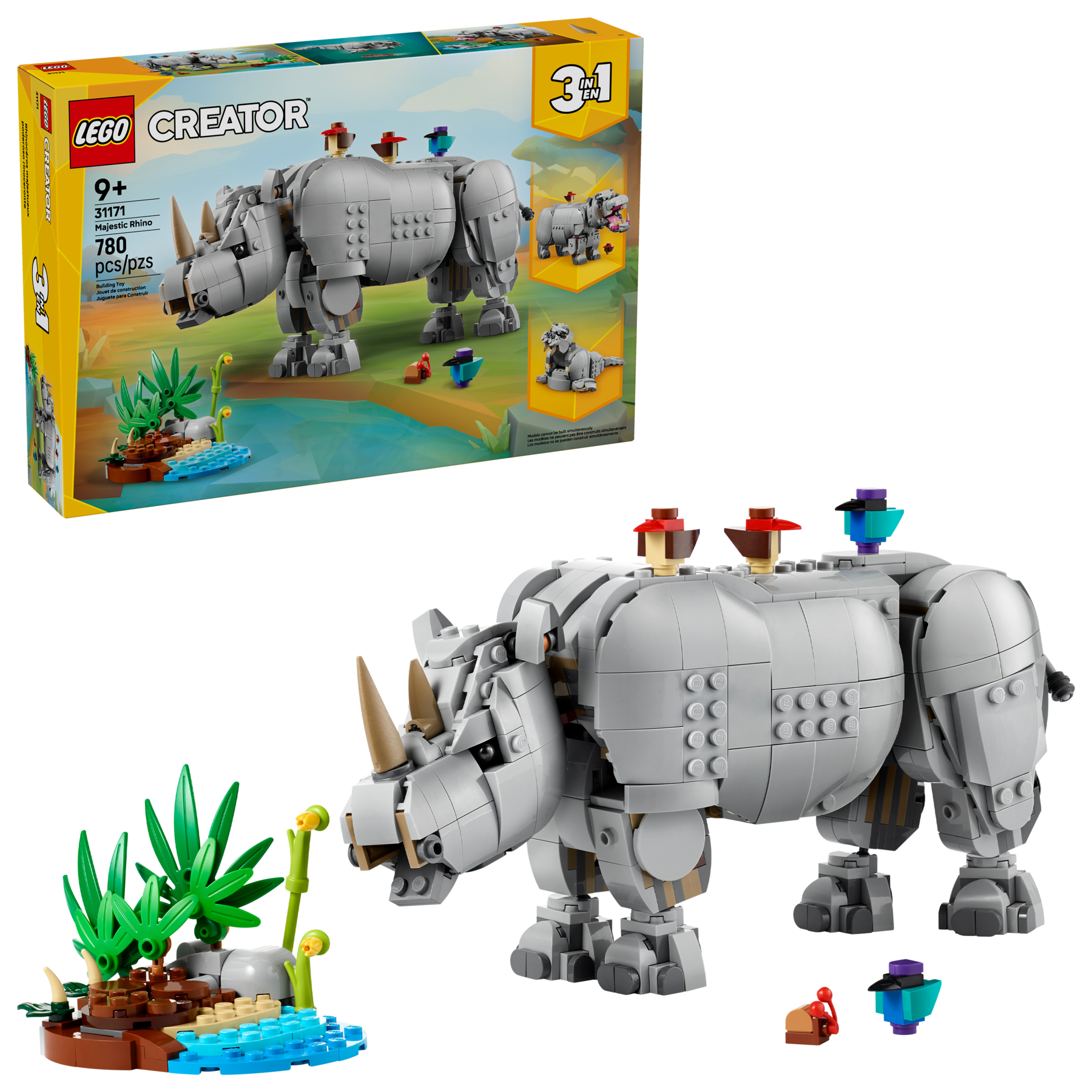 LEGO 31171 Wild Animals: Majestic Rhino with Birds