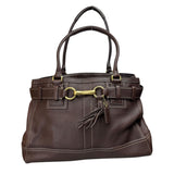 Coach Brown Leather Tote Bag Hampton Pebbled E06s-10213
