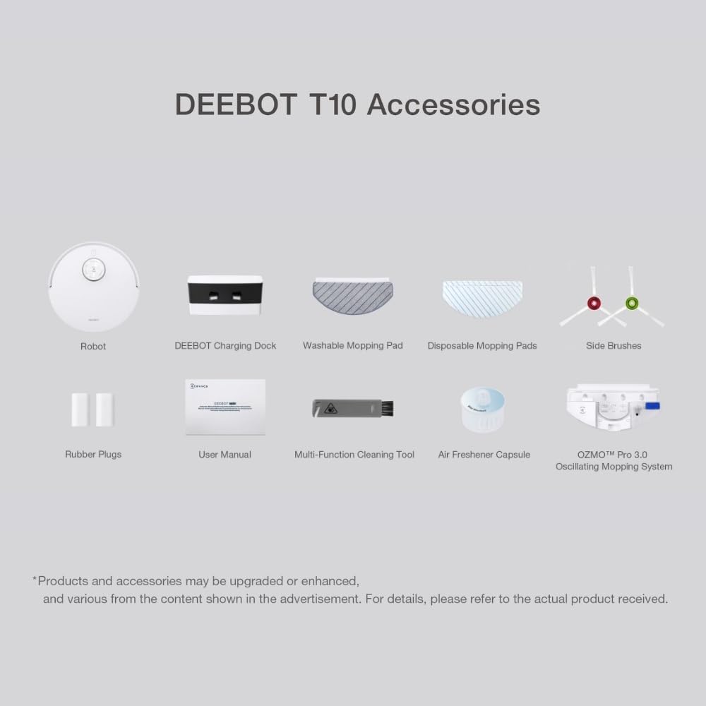 Robot Vacuum Cleaner White Ecovacs 623 Deebot T10