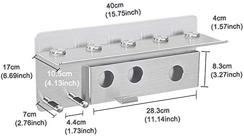 Hair Dryer Holder For Dyson Supersonic Hair Dryer For Dyson Airwrap Styler Organizer Storage Shelf 2in1 Wall Mounted Stand Fits Curler Diffuser Two Nozzles For Bathroom Bedroom Hair Salon Barbershop