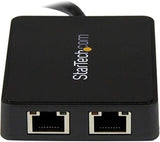 StarTech.com USB32000SPT USB 3.0 To 2 Port Gigabit Ethernet LAN Adapter With USB Port