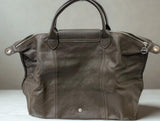 Longchamp Pliage Leather Handbag Brown Medium