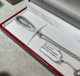 18K White Gold Aquamarine With Diamond Necklace