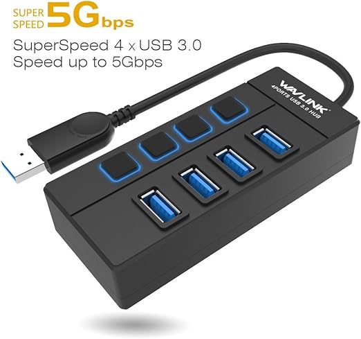 USB HUB-4 PORTS W/SWITCH WAVLINK 2243/UH30414
