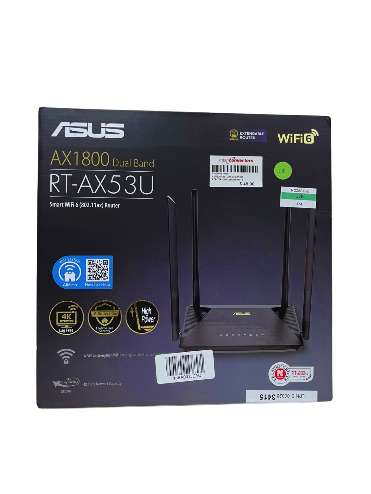 AX1800 Dual Band WiFi 6 802.11ax Router