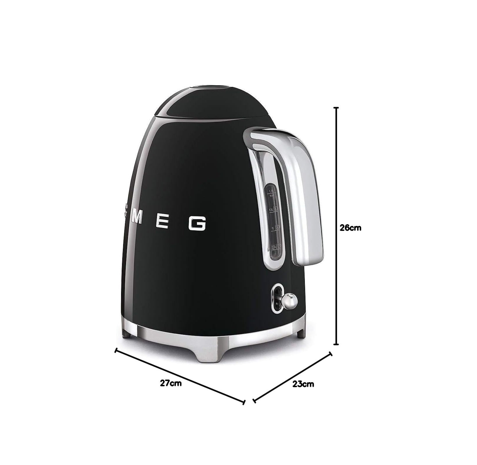 Smeg, KLF03BLUK Electric Kettle 1.7L, Black