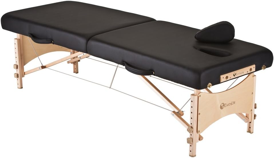 EARTHLITE MediSport Portable Massage Table Package - Heavy Duty, Low Height Range, Ideal for Osteopaths, Chiropractors & Physical Therapists incl. Face Hole, Filler and Carry Case