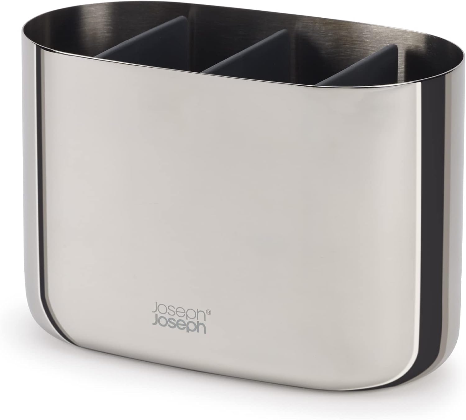 Joseph Joseph 70581 EasyStore Luxe Stainless Steel Toothbrush Caddy, Large, Silver