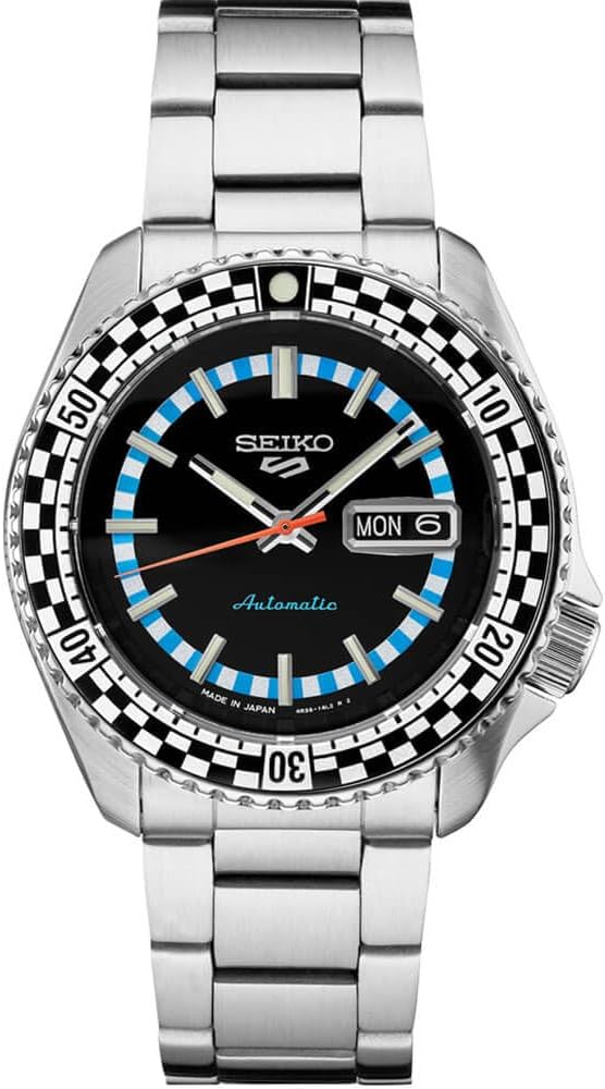 SEIKO 5 Sports Special Edition Black Checkered Automatic Watch SRPK67, Black