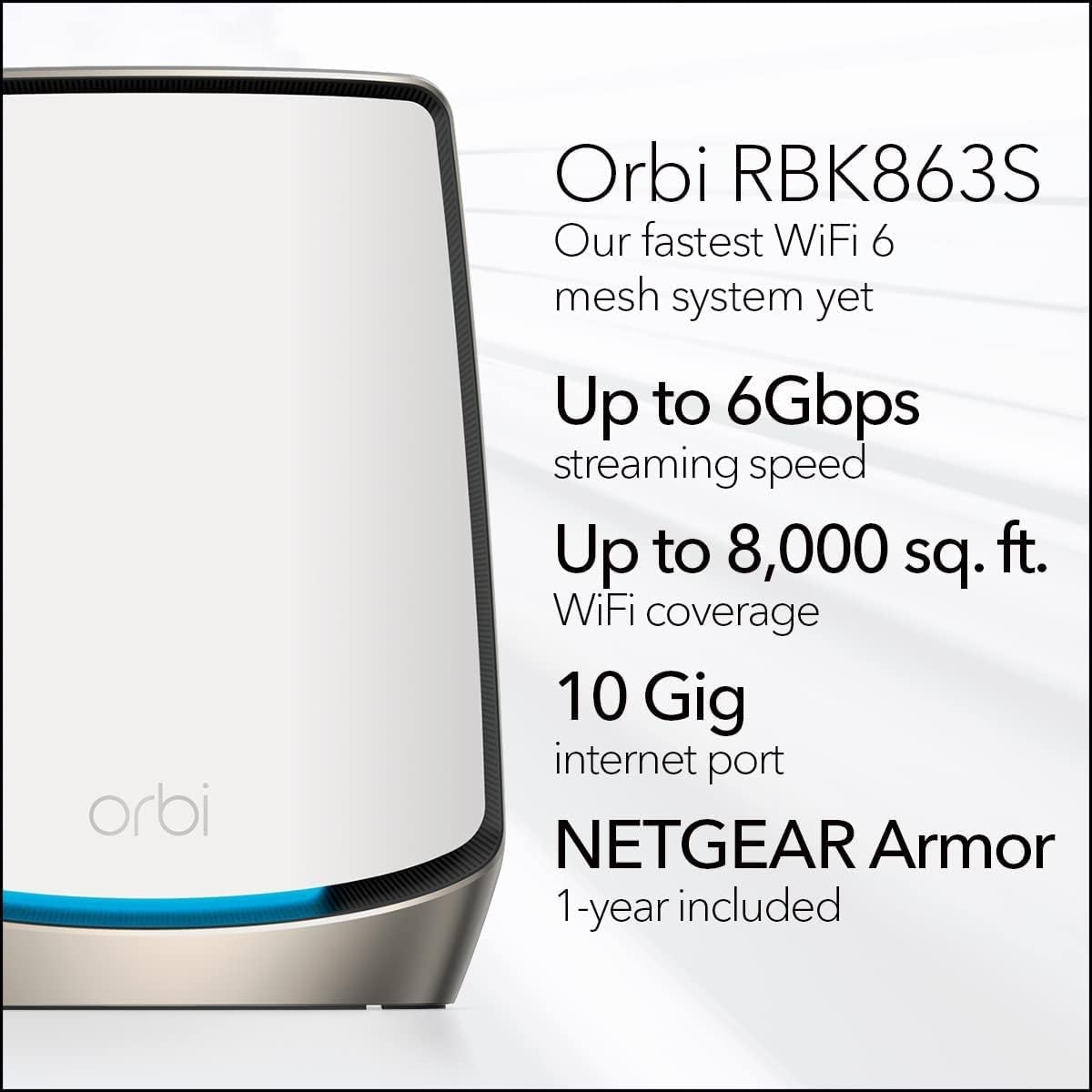 NETGEAR Orbi 860 Series TriBand WiFi 6 Mesh System RBK863S 3Pack 1 Router+2 Satellite Extenders