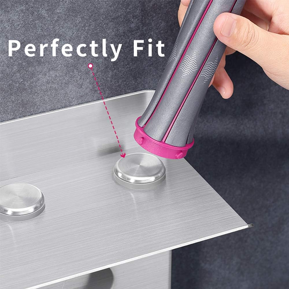 Hair Dryer Holder For Dyson Supersonic Hair Dryer For Dyson Airwrap Styler Organizer Storage Shelf 2in1 Wall Mounted Stand Fits Curler Diffuser Two Nozzles For Bathroom Bedroom Hair Salon Barbershop