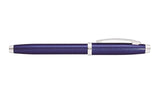 Sheaffer 100 Glossy Blue Lacquer Fountain Pen with Polished Chrome Trim and Medium Nib