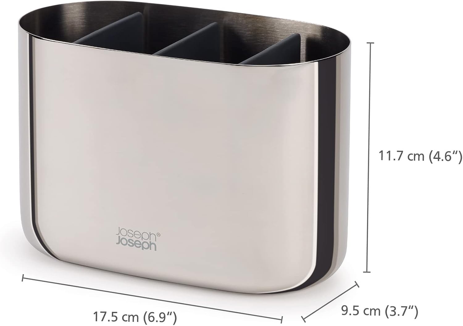 Joseph Joseph 70581 EasyStore Luxe Stainless Steel Toothbrush Caddy, Large, Silver