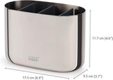 Joseph Joseph 70581 EasyStore Luxe Stainless Steel Toothbrush Caddy, Large, Silver