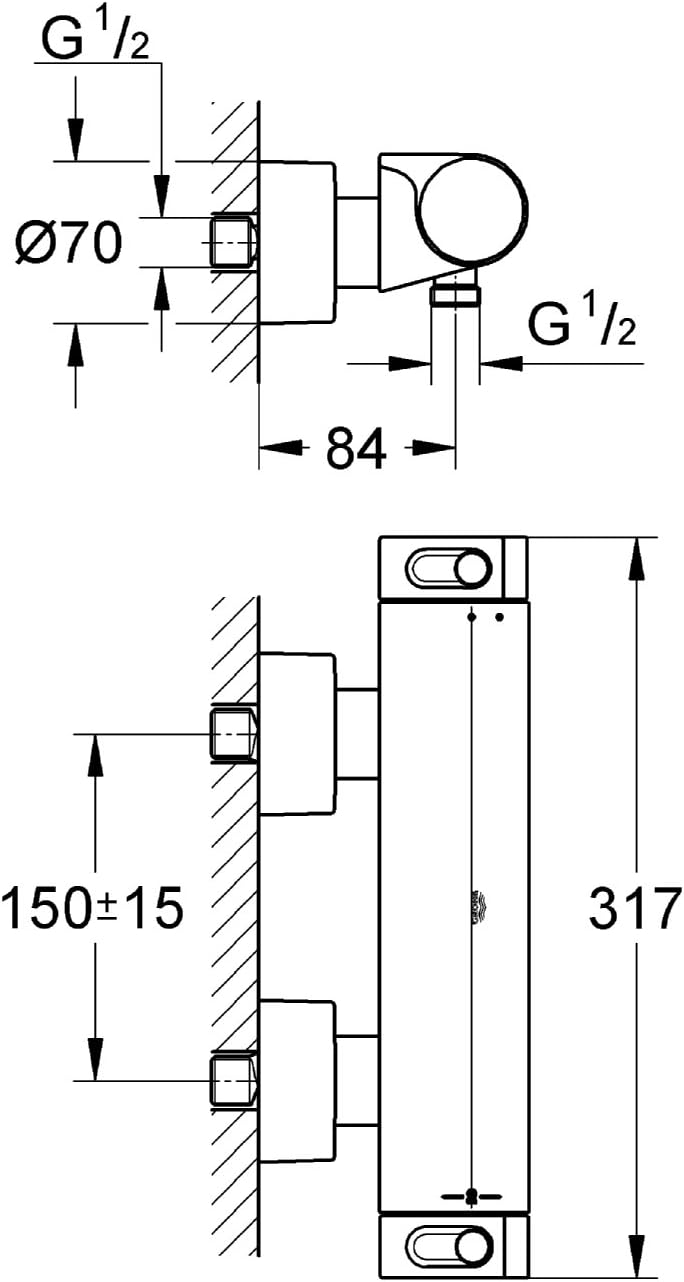 GROHE  SHOWER THERMOSTAT GROHTHERM2000