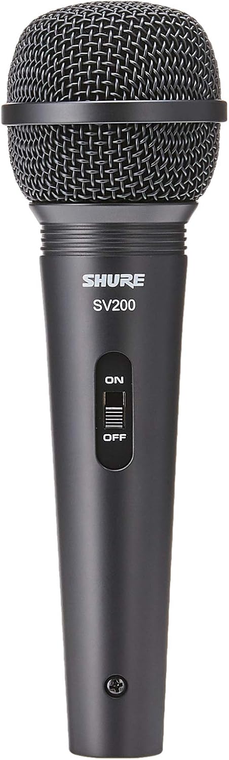 Shure SV200-Q-X Dynamic Karaoke Vocal Microphone with XLR to 1/4" Cable