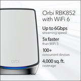 NETGEAR Orbi AX6000 TriBand WiFi 6 Mesh System RBK852