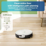 Yeedi k650 Robot Vacuum, 2000Pa Wi-Fi Robotic Vacuum Cleaner with 800ML Big Dustbin and Tangle-Free Brush, Perfect for Pet Hair, Carpets, Hard Floor, Self-Charging, Compatible with Boundary Strips
