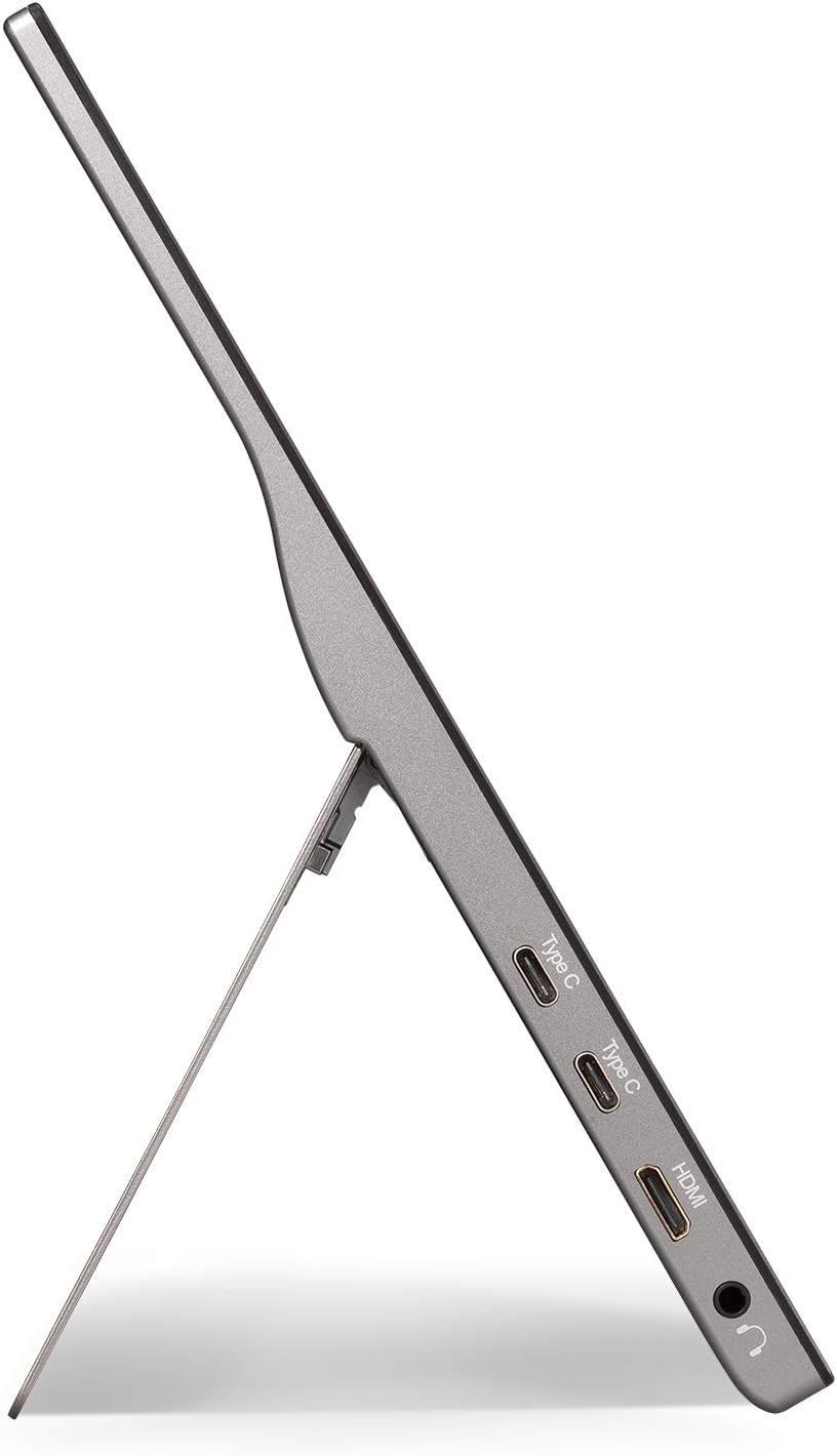 ViewSonic TD1655 16” 10-point Touch Portable Monitor, Extend Your Content from Mobile Devices, Flexible Setup with 2 x USB Type C, Anti-slip Cover, Aluminum stand, 6H hardness, Grey