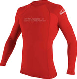 ONEILL Mens Basic Skins 50+ Long Sleeve Rash Guards Red Medium US