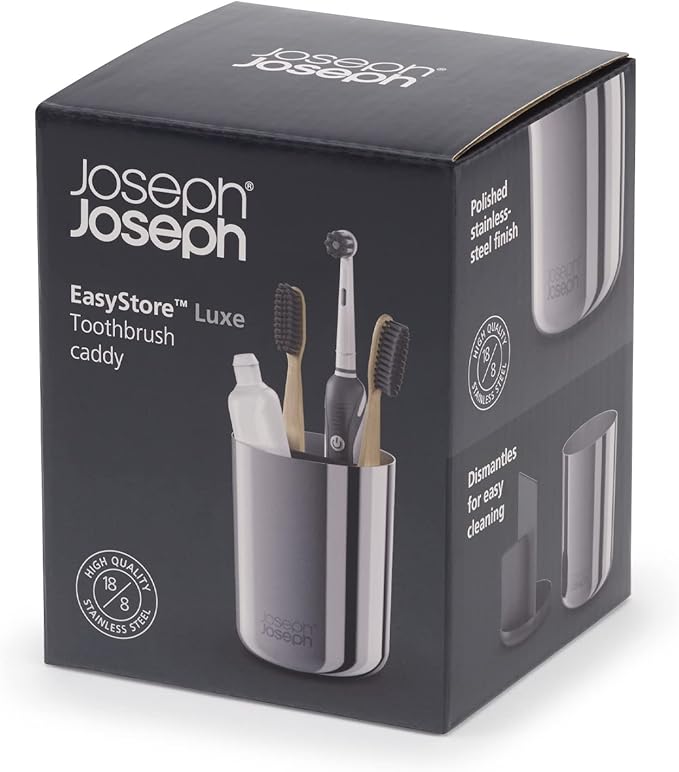 TOOTHBRUSH CADDY-SILVER/STAINLESS STEEL JOSEPH JOSEPH 930/70580
