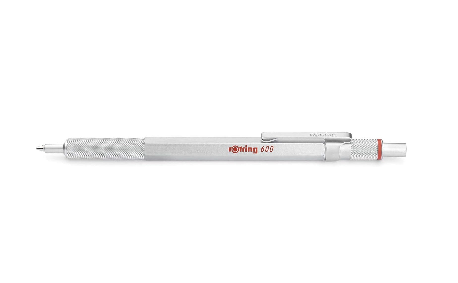rOtring 600 Ballpoint Pen, Medium Point, Black Ink, Refillable, Silver Color