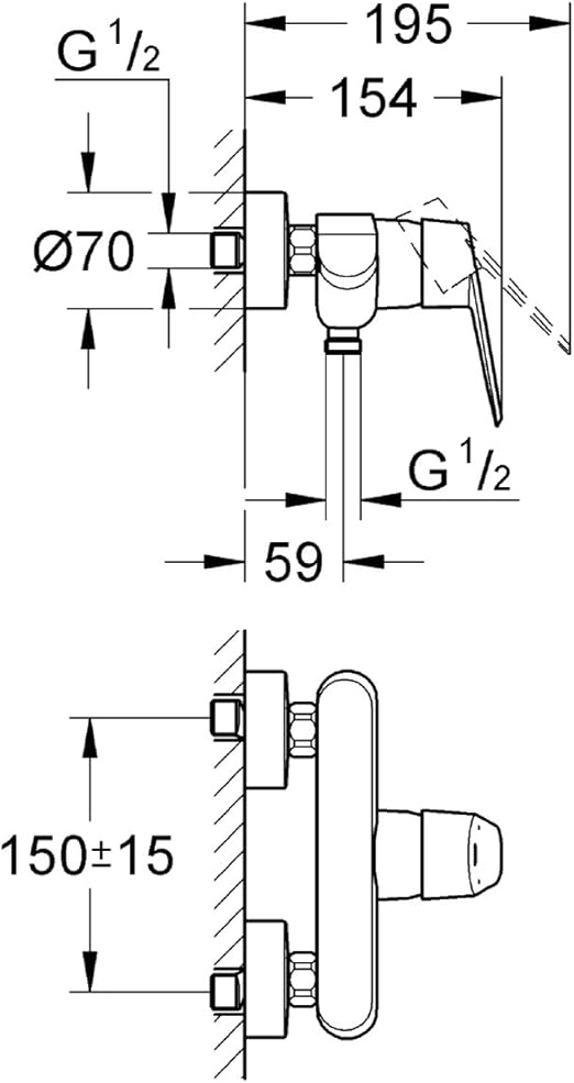 GROHE  FAUCET SHOWER 860 EURODISC COSMOPOLITAN