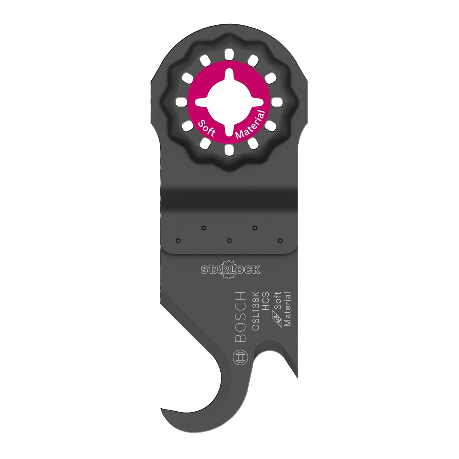 BOSCH OSL138K 1-Piece 1-1/4 In. Starlock Oscillating Multi Tool Soft Materials High-Carbon Steel Hook Knife Blade for Cutting Applications in Carpet, Cardboard, Asphalt Shingles
