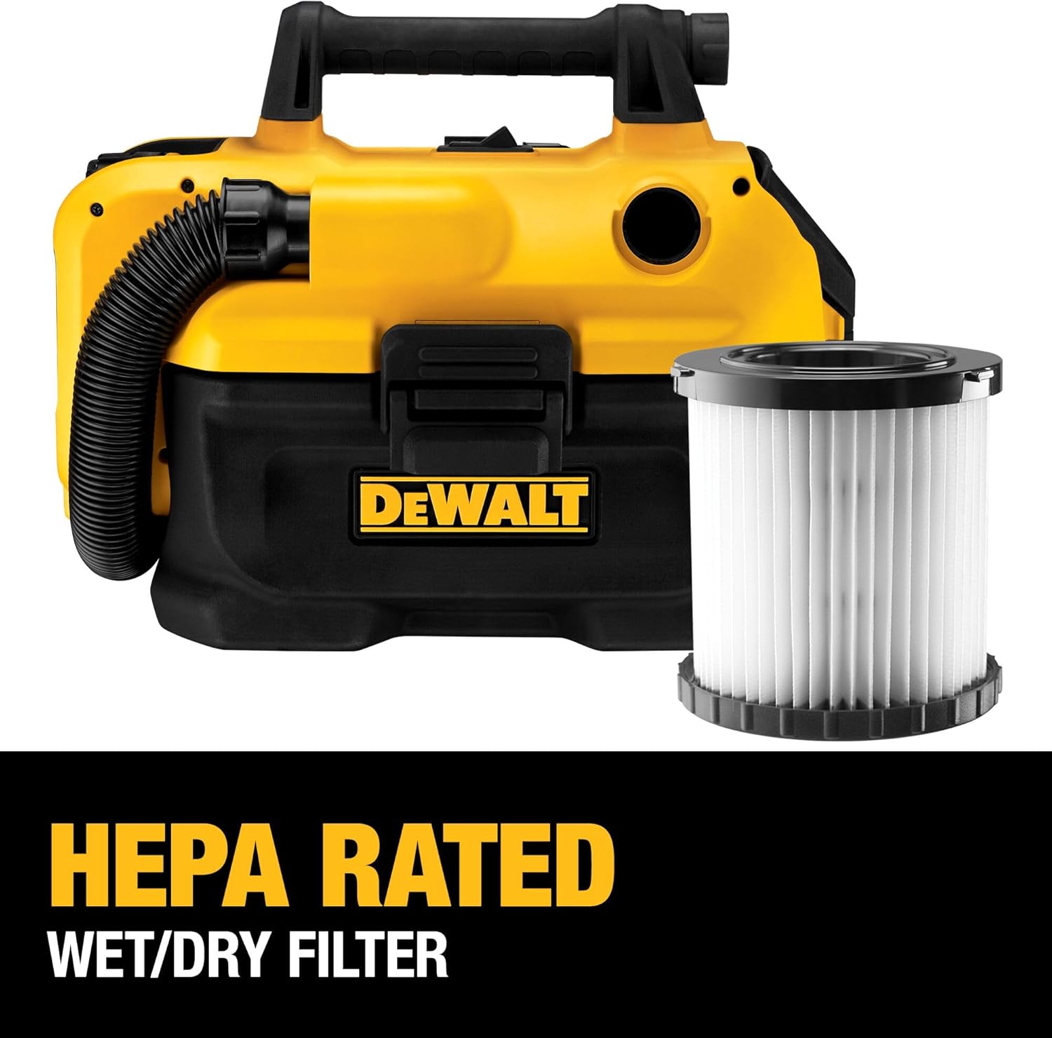 DEWALT DCV580H 20V MAX Cordless Wet-Dry Vacuum 17.10 Inch x 12.80 Inch x 12.30 Inch Yellows