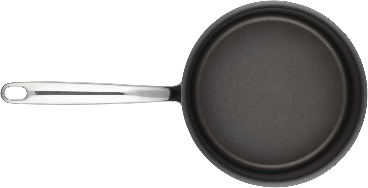 Breville Thermal Pro Hard Anodized Nonstick Sauce Pan/Saucepan with Lid, 3 Quart, Gray