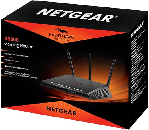 Netgear Nighthawk Pro Gaming ( XR300 ) WiFi Router with 4 Ethernet Ports and Wireless speeds up to 1.75 Gbps, AC1750, Optimized for Low ping