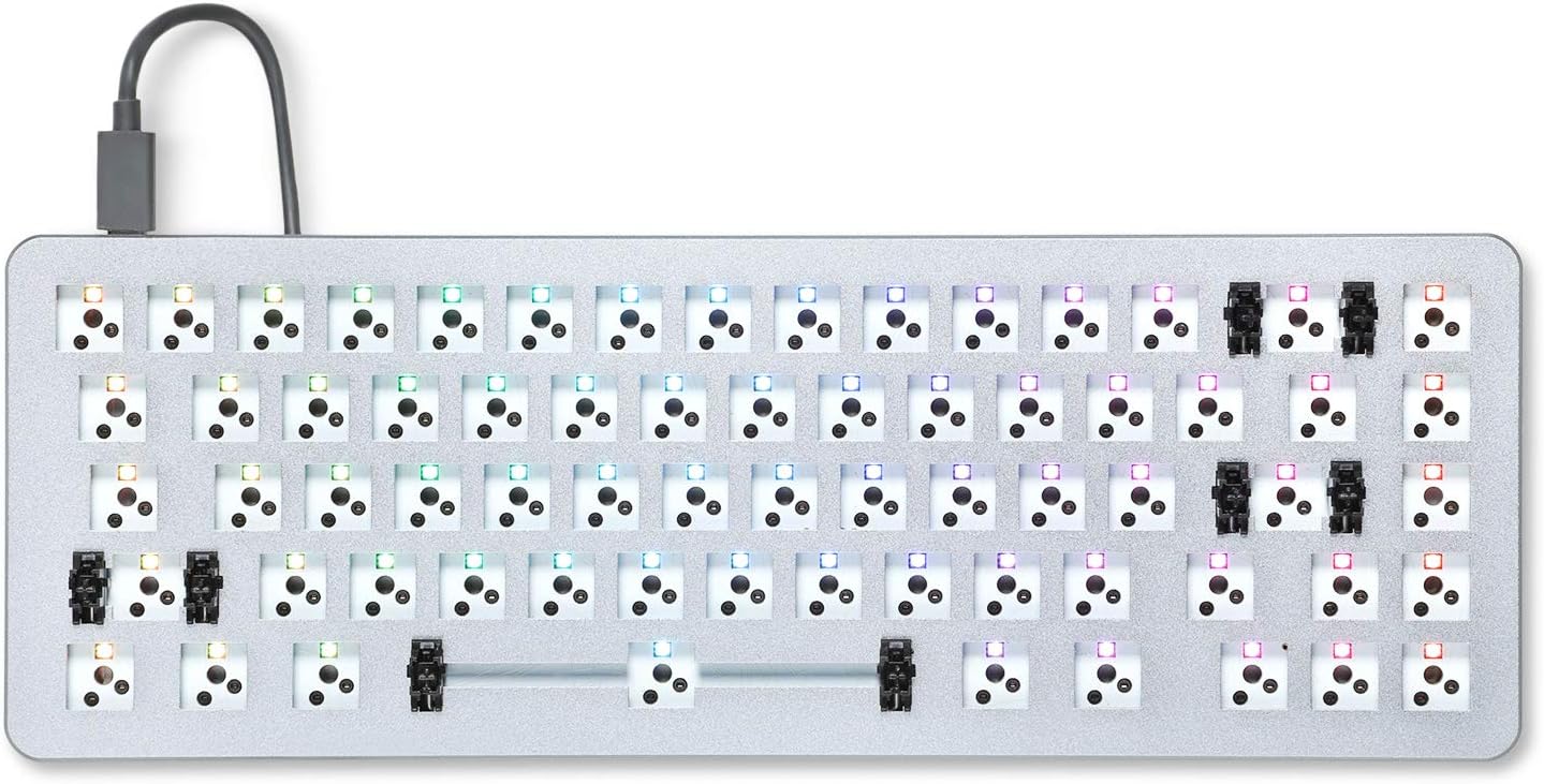 DROP ALT Mechanical Keyboard — 65% (67 Key) Gaming Keyboard, Hot-Swap Switches, Programmable Macros, RGB LED Backlighting, USB-C, Doubleshot PBT, Aluminum Frame (Barebones, Gray)