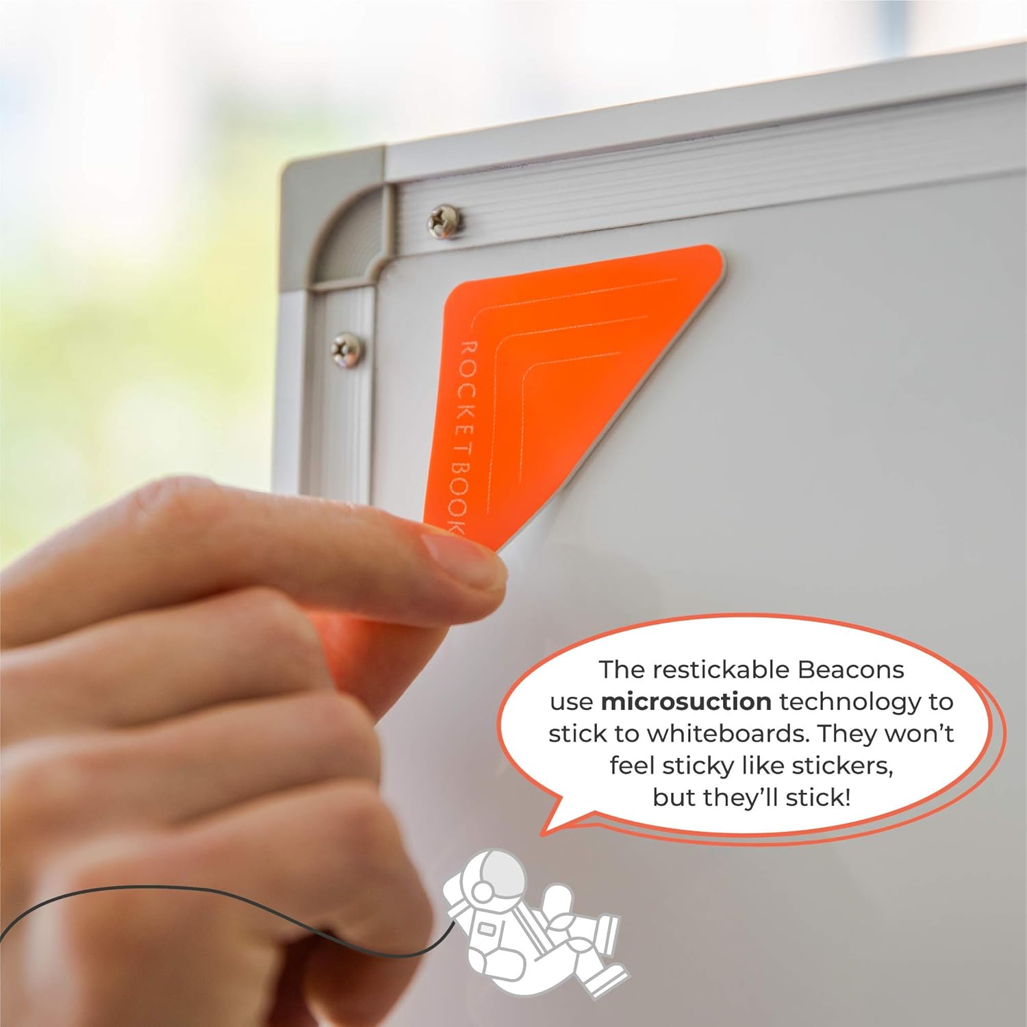 Rocketbook Beacons - Digitize Your Whiteboard - Reusable Stickers to Upload Your Whiteboard Notes to The Cloud (5 Pack), BEA-A4-K-5P
